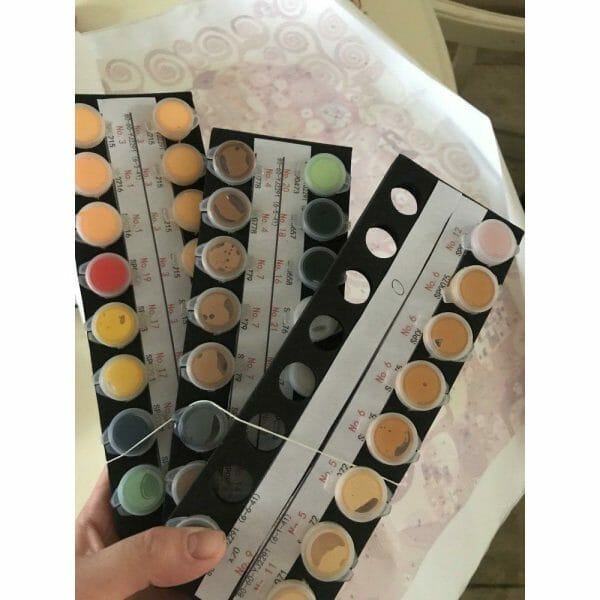 Photo showing numbered paint