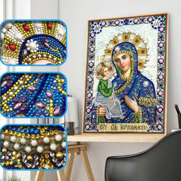 Alternative view of Easter Virgin Mary Paint by Diamonds