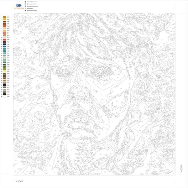 Alternative view of Rupert Grint by Van Gogh Paint by Numbers Kit