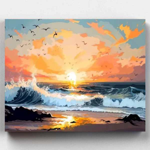 Crashing Waves Paint by Numbers