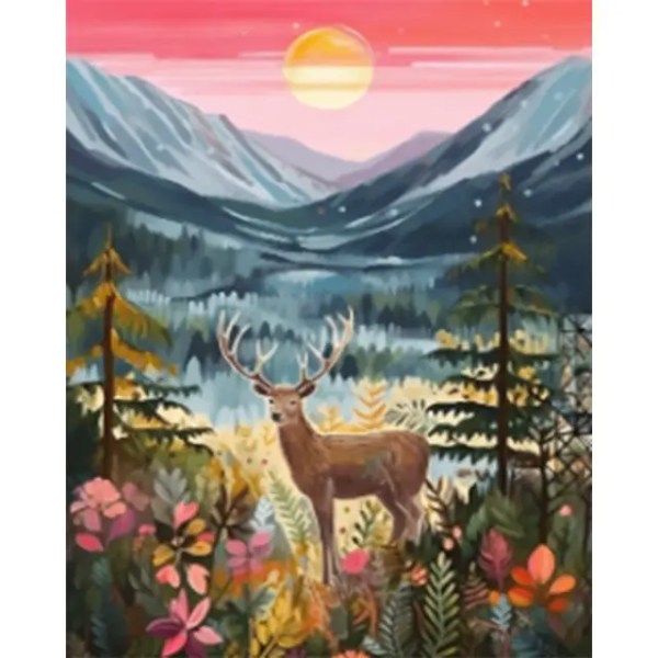 Moonlight Deer Paint by Numbers